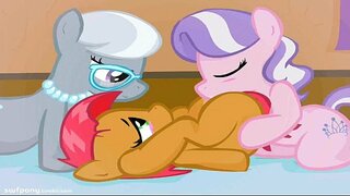 PONI PORNO... Rinbow Kriips, Fluttershy, Twilight Sparkle, Applebloom.