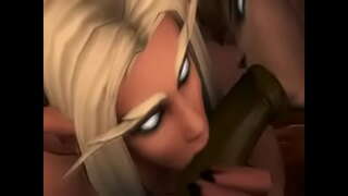 Wengi Elf Wadon lan Draenei Wadon nyedhot nggawe Orc.