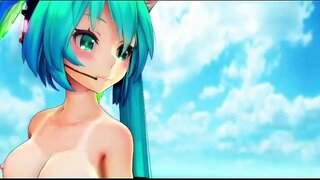 Miku ಸೇರಿಸಲು ಮಾದಕ ನೃತ್ಯ ಬೆತ್ತಲೆ MMD