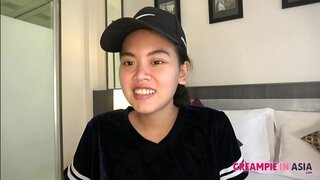 Thai vajzë trims beaver dhe merr creampied