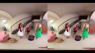 Трахни երեք թեժ beauties ազատ լրիվ սուրբծննդյան փորձի!