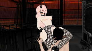 Piccolo demone ragazza ottiene un cazzo enorme | Porno 3D